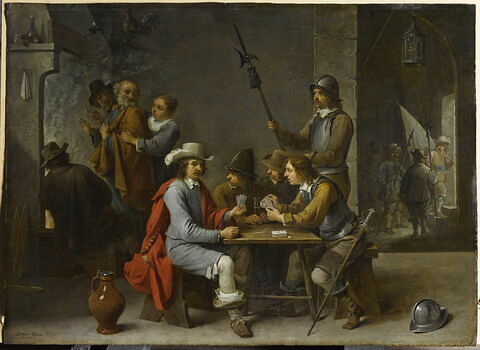 Le Reniement de saint Pierre dans un corps de garde avec des joueurs de cartes