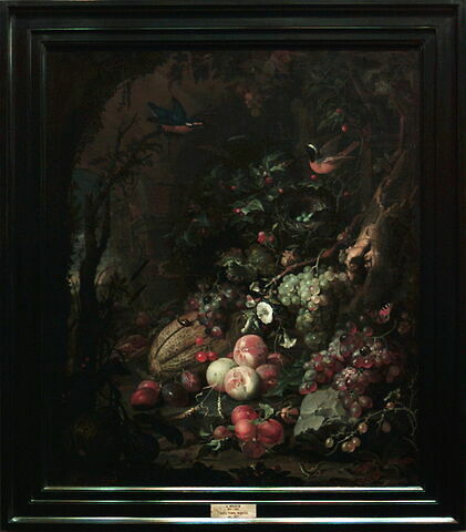 Fleurs, fruits, oiseaux et insectes dans un paysage avec ruines, avec une souris pénétrant dans un nid, image 3/4