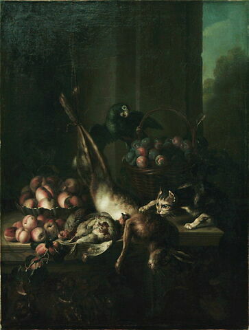 Gibier, fruits, chat et perroquet, dit aussi Gibier, animaux et fruits., image 3/4