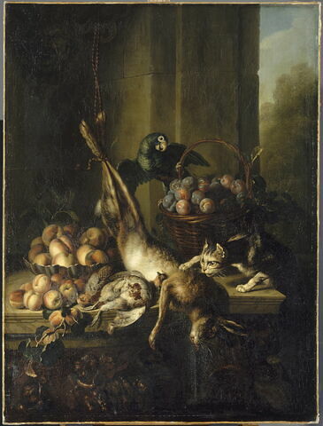 Gibier, fruits, chat et perroquet, dit aussi Gibier, animaux et fruits., image 4/4
