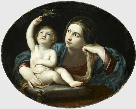 La Vierge avec l'Enfant Jésus jouant avec un oiseau, image 1/4