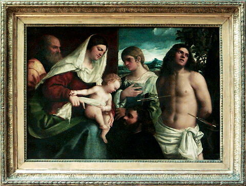 La Sainte Famille avec sainte Catherine d'Alexandrie, saint Sébastien et un donateur, image 4/5