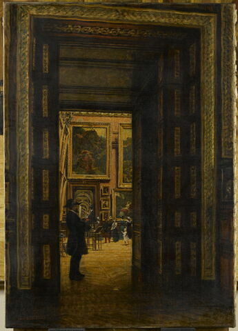 La Salle des Sept Cheminées au Louvre vue depuis la Salle des Bijoux