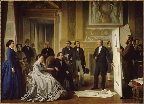 Visconti présente à Napoléon III les plans du 'nouveau Louvre', 1853, image 4/4