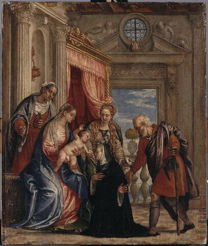 La Sainte Famille avec sainte Élisabeth, sainte Marie-Madeleine présentant une bénédictine, image 6/7