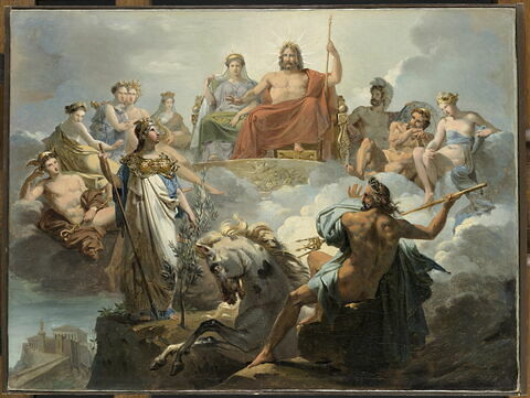 La dispute de Minerve et de Neptune au sujet d'Athènes. Esquisse de plafond.