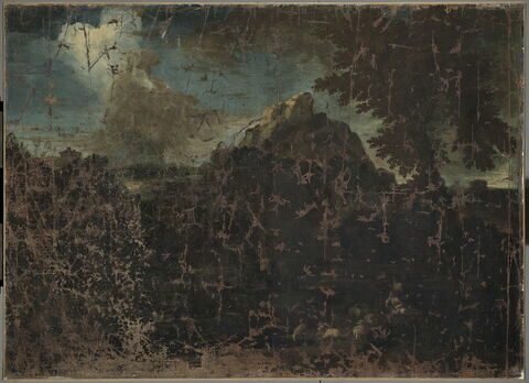 Paysage montagneux avec bergers et moutons., image 1/2