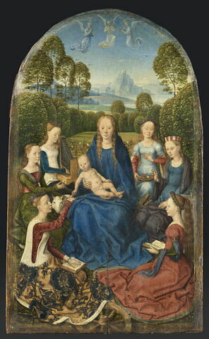 La Vierge et l'Enfant entourés de saintes