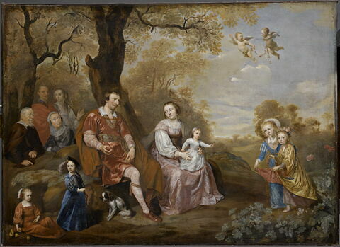Portrait d'une famille aristocratique hollandaise, dit autrefois à tort Portrait de la famille de Frédéric-Henri d’Orange-Nassau
