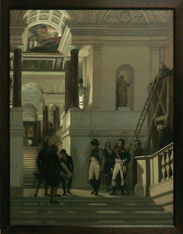 Napoléon visitant l'escalier du Louvre avec Percier et fontaine, image 6/6