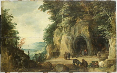Ermitage de moines dans une grotte