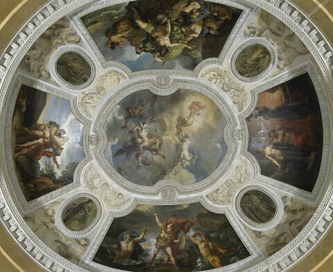 Plafond : La Terre.Combat d'Hercule et d'Antée., image 2/2