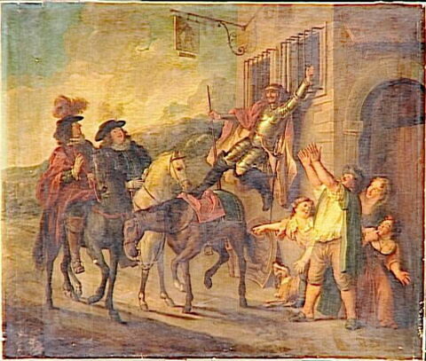 Don Quichotte attaché à une fenêtre par la malice de Maritorne (Cervantes, Don Quichotte)., image 3/3