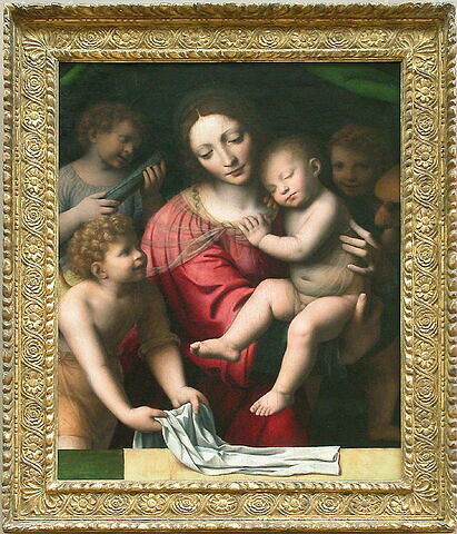 Le Sommeil de l'Enfant Jésus ou La Vierge accompagnée de trois anges tenant l'Enfant Jésus endormi, image 2/2