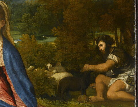 La Vierge à l'Enfant avec sainte Catherine d'Alexandrie et un berger,  dit La Vierge au lapin, image 14/16