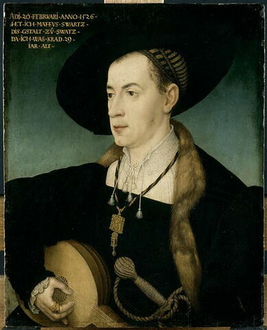 Portrait de Matthäus Schwartz (Augsbourg, 1497-1574) jouant du luth, image 5/5