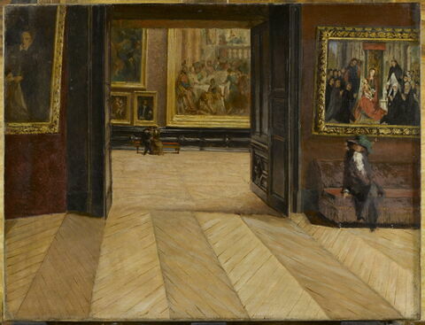Vue de la salle Duchâtel et du salon carré au Louvre, image 1/2