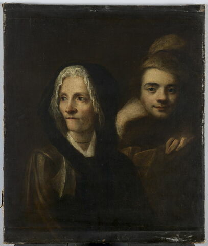 Portrait de deux personnages, dit autrefois Portrait de La Tour jeune et de sa mère, image 1/5