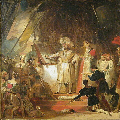 François Ier armé chevalier par Bayard. Esquisse de plafond., image 3/4