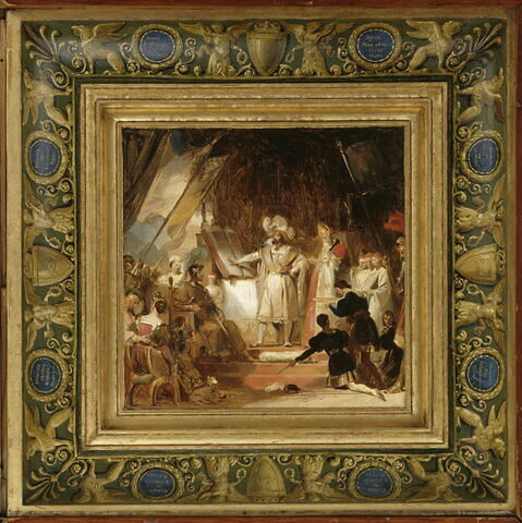 François Ier armé chevalier par Bayard. Esquisse de plafond.