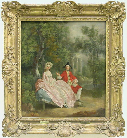 Conversation dans un parc, dit auparavant Portrait de Thomas Gainsborough et de sa femme, Margaret Burr (1728-1798), et parfois aussi Portrait de Thomas Sandby (1721-1798), dessinateur et architecte) et de sa femme, ou Portrait de Paul Sandby (1725-1809, aquarelliste et graveur) et de sa femme., image 3/5