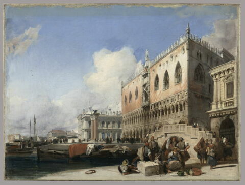 Vue de Venise. Le Quai des Esclavons et le Palais des Doges