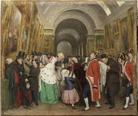 Quatre heures, au Salon, dit aussi fermeture du Louvre (Fermeture du Salon annuel de peinture, alors partiellement installé dans la Grande Galerie du Louvre).