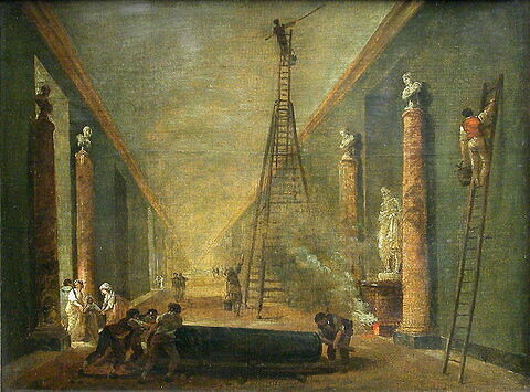 La Grande Galerie du Louvre en cours de restauration vers 1798-1799, image 2/2