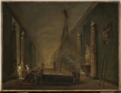 La Grande Galerie du Louvre en cours de restauration vers 1798-1799, image 1/3