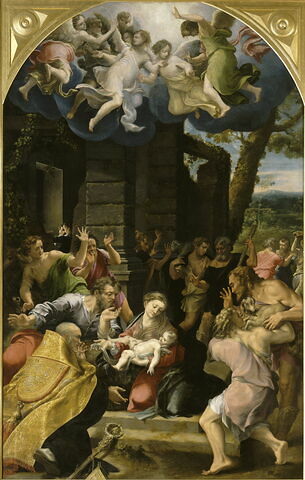 La Nativité avec saint Benoît