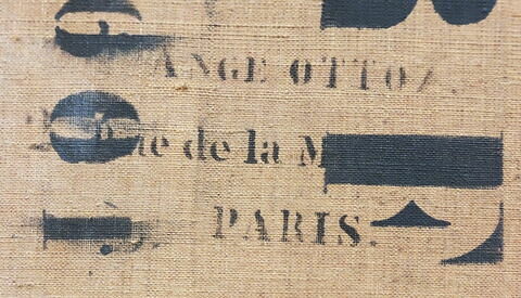 dos, verso, revers, arrière ; détail marque au pochoir © 2018 Musée du Louvre / Peintures
