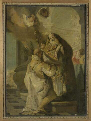 Bannière à deux faces ; d'un côté, Saint Martin officiant (saint Maxime de Padoue ?) ; de l'autre, La Vierge et l'Enfant avec saint Jean Baptiste, image 2/5