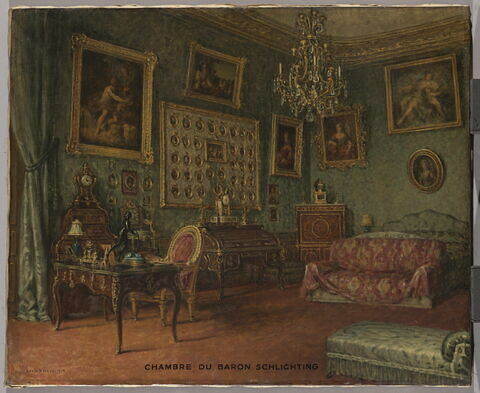 Chambre du baron Basile de Schlichting (1857-1914), collectionneur, donateur des Musées Nationaux.