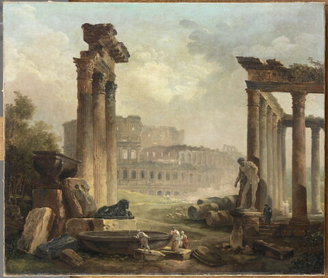 Ruines romaines avec le Colisée