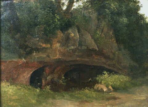 Rochers dans un sous-bois, dit aussi:Grotte dans une forêt, image 2/4