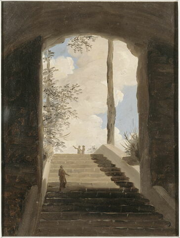 À la villa Farnèse: l'escalier; dit aussi: villa Farnese-intérieur, image 4/4