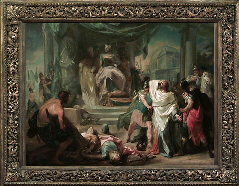 Nabuchodonosor fait crever les yeux à Sédécias, roi de Jérusalem, et massacrer ses enfants, image 2/2