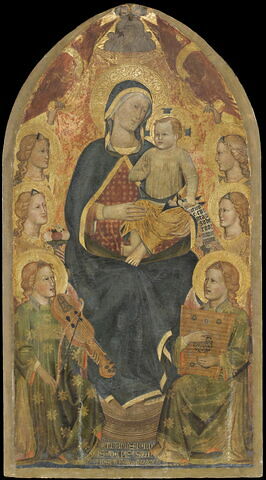 La Vierge et l'Enfant entourés de huit anges