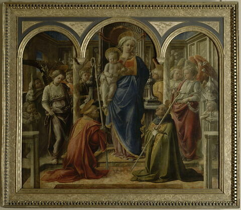 La Vierge et l'Enfant entourés d'anges, de saint Frediano et de saint Augustin, dit Pala Barbadori