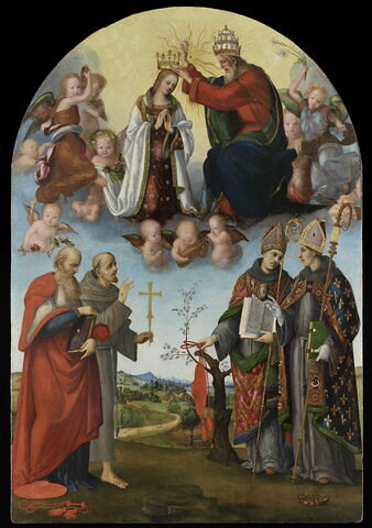Le Couronnement de la Vierge avec saint Jérôme, saint François, saint Bonaventure et saint Louis de Toulouse