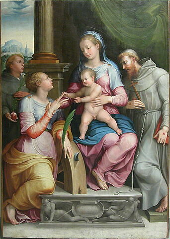 Le Mariage mystique de sainte Catherine, avec saint Antoine de Padoue et saint François d'Assise, image 2/3