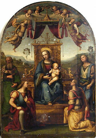 La Vierge et l'Enfant entourés des quatre saints couronnés, image 3/4