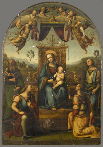 La Vierge et l'Enfant entourés des quatre saints couronnés