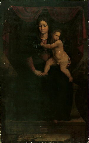 La Vierge avec l'Enfant Jésus assise sur un trône, image 2/2