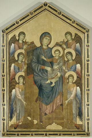 La Vierge et l'Enfant en majesté entourés de six anges (Maestà)