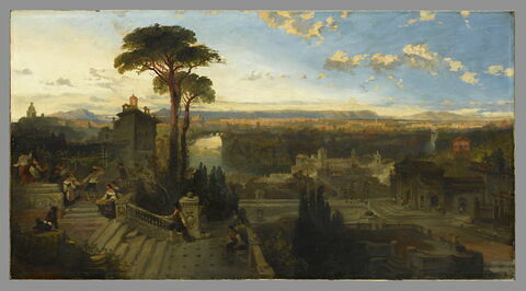Rome, crépuscule, vue prise du couvent San Onofrio sur le mont Janicule