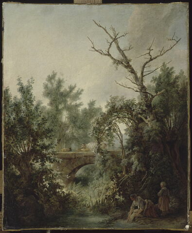 Paysanne lavant près d'un pont. Ancien titre : Paysage avec pont, image 24/24