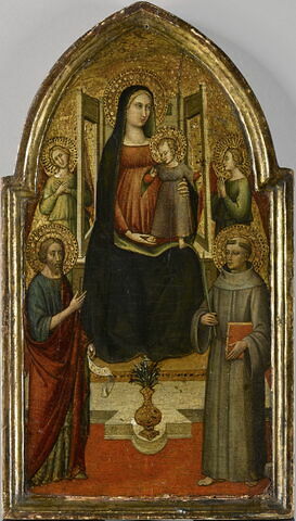 La Vierge et l'Enfant entourés de deux anges et de deux saints, image 1/13