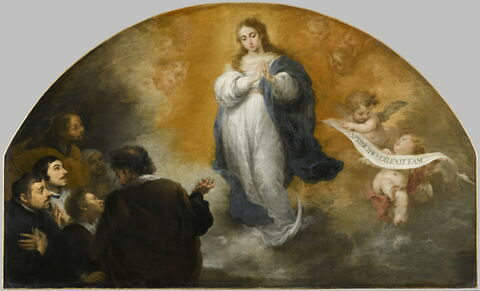 La Vierge de l'Immaculée Conception avec six figures d'hommes en prière