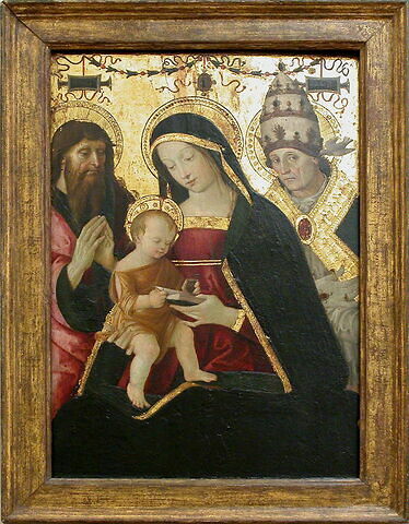 La Vierge et l'Enfant entre saint Jérôme (?) et saint Grégoire le grand, image 2/3